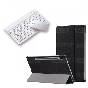 Kit Case Forro Protector + Teclado y Mouse Ratón Bluetooth para Tablet Samsung Galaxy Tab S7 FE 12,4" Pulgadas OPTIMUS TECHNOLOG