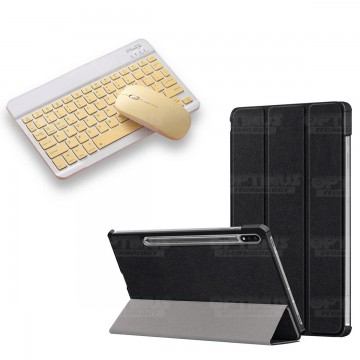 Kit Case Forro Protector + Teclado y Mouse Ratón Bluetooth para Tablet Samsung Galaxy Tab S7 FE 12,4" Pulgadas OPTIMUS TECHNOLOG