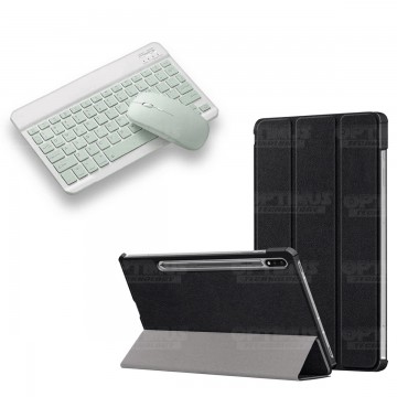 Kit Case Forro Protector + Teclado y Mouse Ratón Bluetooth para Tablet Samsung Galaxy Tab S7 FE 12,4" Pulgadas OPTIMUS TECHNOLOG