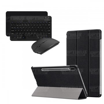 Kit Case Forro Protector + Teclado y Mouse Ratón Bluetooth para Tablet Samsung Galaxy Tab S7 FE 12,4" Pulgadas OPTIMUS TECHNOLOG