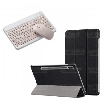 Kit Case Forro Protector + Teclado y Mouse Ratón Bluetooth para Tablet Samsung Galaxy Tab S7 FE 12,4" Pulgadas OPTIMUS TECHNOLOG