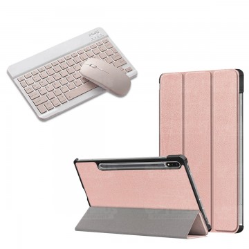 Kit Case Forro Protector + Teclado y Mouse Ratón Bluetooth para Tablet Samsung Galaxy Tab S7 FE 12,4" Pulgadas OPTIMUS TECHNOLOG