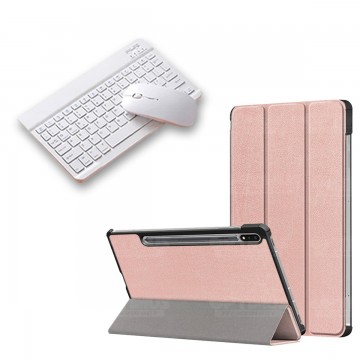 Kit Case Forro Protector + Teclado y Mouse Ratón Bluetooth para Tablet Samsung Galaxy Tab S7 FE 12,4" Pulgadas OPTIMUS TECHNOLOG