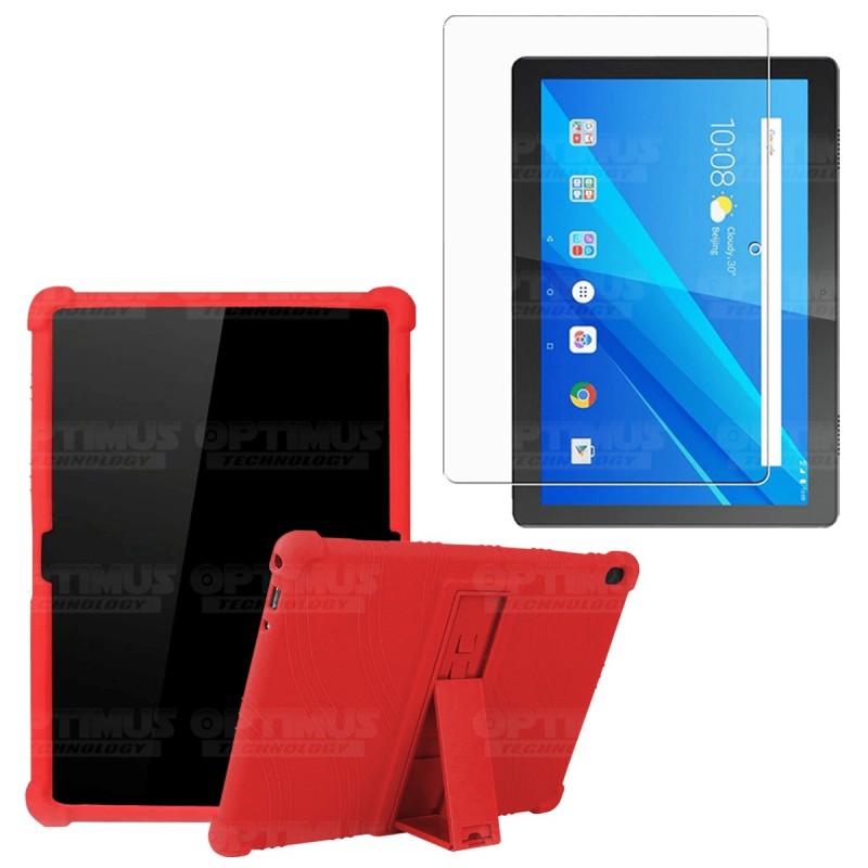 Kit Vidrio templado y Estuche Protector de goma antigolpes con soporte Tablet Lenovo Tab M10 Tb-x505f OPTIMUS TECHNOLOGY™ - 11