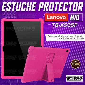 Kit Vidrio templado y Estuche Protector de goma antigolpes con soporte Tablet Lenovo Tab M10 Tb-x505f OPTIMUS TECHNOLOGY™ - 18