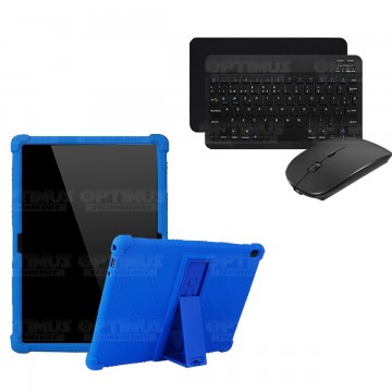 Kit Case Forro Protector Antigolpes + Teclado y Mouse Ratón Bluetooth para Tablet Lenovo Tab M10 Tb-x505f OPTIMUS TECHNOLOGY™ -