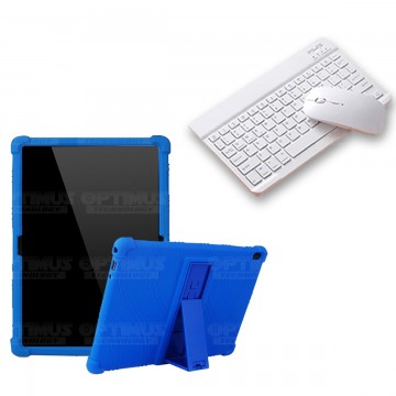Kit Case Forro Protector Antigolpes + Teclado y Mouse Ratón Bluetooth para Tablet Lenovo Tab M10 Tb-x505f OPTIMUS TECHNOLOGY™ - 