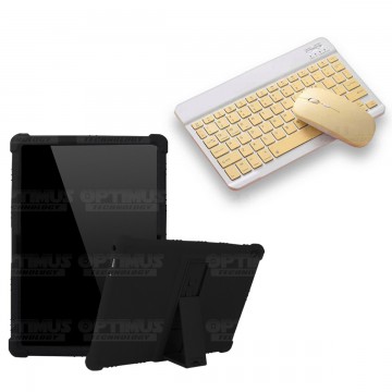 Kit Case Forro Protector Antigolpes + Teclado y Mouse Ratón Bluetooth para Tablet Lenovo Tab M10 Tb-x505f OPTIMUS TECHNOLOGY™ - 