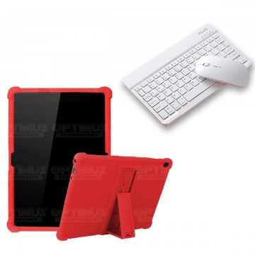 Kit Case Forro Protector Antigolpes + Teclado y Mouse Ratón Bluetooth para Tablet Lenovo Tab M10 Tb-x505f OPTIMUS TECHNOLOGY™ -