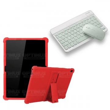 Kit Case Forro Protector Antigolpes + Teclado y Mouse Ratón Bluetooth para Tablet Lenovo Tab M10 Tb-x505f OPTIMUS TECHNOLOGY™ - 