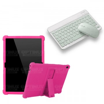 Kit Case Forro Protector Antigolpes + Teclado y Mouse Ratón Bluetooth para Tablet Lenovo Tab M10 Tb-x505f OPTIMUS TECHNOLOGY™ - 