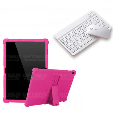 Kit Case Forro Protector Antigolpes + Teclado y Mouse Ratón Bluetooth para Tablet Lenovo Tab M10 Tb-x505f OPTIMUS TECHNOLOGY™ -