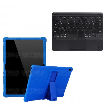 Kit Case Estuche Protector Antigolpes + Teclado Mouse Touchpad Bluetooth para Tablet Lenovo Tab M10 Tb-x505f OPTIMUS TECHNOLOGY™