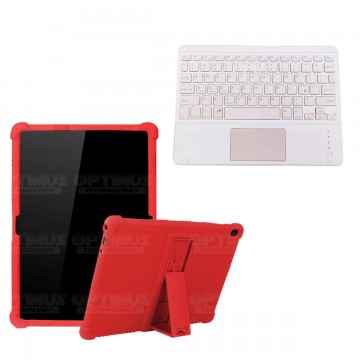 Kit Case Estuche Protector Antigolpes + Teclado Mouse Touchpad Bluetooth para Tablet Lenovo Tab M10 Tb-x505f OPTIMUS TECHNOLOGY™
