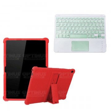 Kit Case Estuche Protector Antigolpes + Teclado Mouse Touchpad Bluetooth para Tablet Lenovo Tab M10 Tb-x505f OPTIMUS TECHNOLOGY™