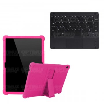 Kit Case Estuche Protector Antigolpes + Teclado Mouse Touchpad Bluetooth para Tablet Lenovo Tab M10 Tb-x505f OPTIMUS TECHNOLOGY™