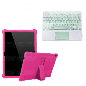 Kit Case Estuche Protector Antigolpes + Teclado Mouse Touchpad Bluetooth para Tablet Lenovo Tab M10 Tb-x505f OPTIMUS TECHNOLOGY™