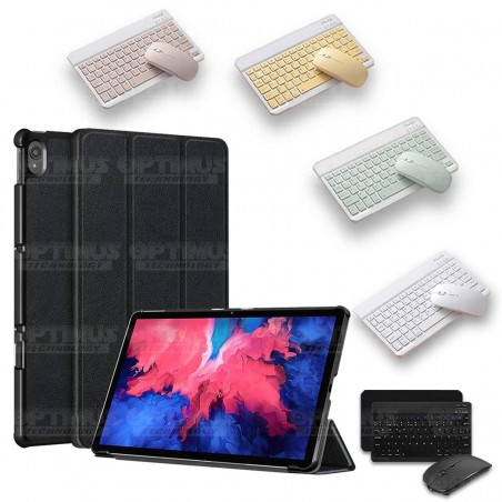 Kit Case Forro Protector + Teclado y Mouse Ratón Bluetooth para Tablet Lenovo P11 2020 Tb-J606F