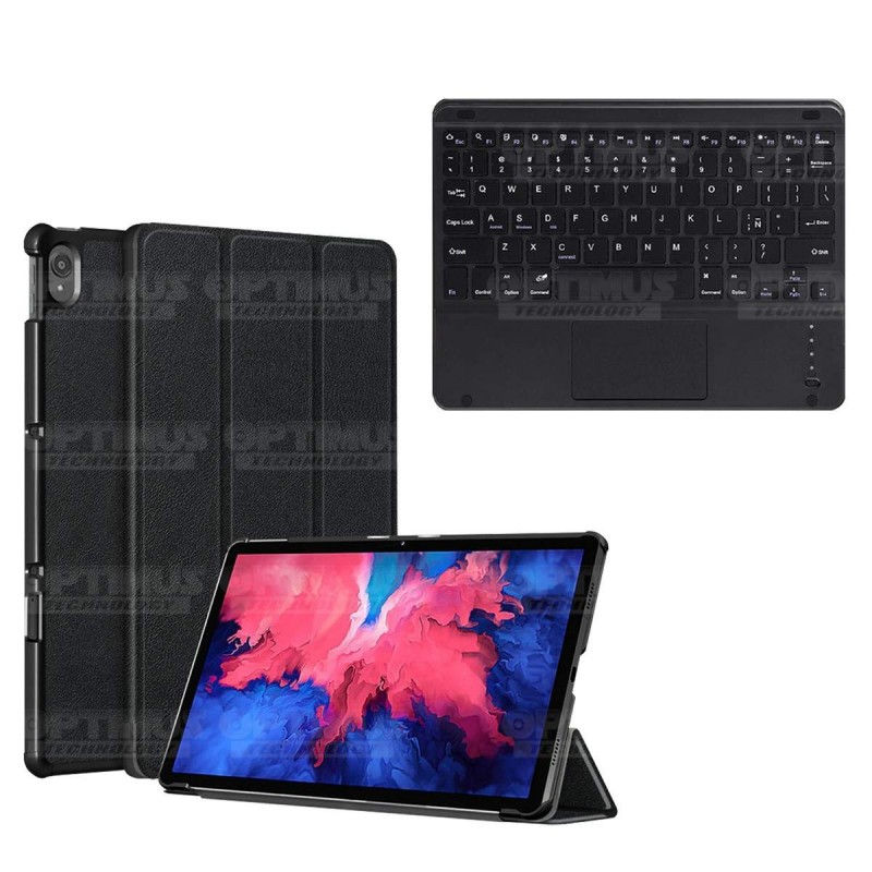 Kit Case Folio Protector + Teclado Mouse Touchpad Bluetooth para Tablet Lenovo P11 2020 Tb-J606F OPTIMUS TECHNOLOGY™ - 11