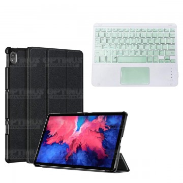 Kit Case Folio Protector + Teclado Mouse Touchpad Bluetooth para Tablet Lenovo P11 2020 Tb-J606F OPTIMUS TECHNOLOGY™ - 1