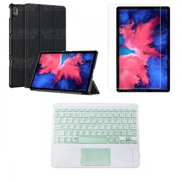 Kit Vidrio templado + Case Protector + Teclado con Mouse Touchpad Bluetooth Tablet Lenovo P11 2020 Tb-J606F OPTIMUS TECHNOLOGY™
