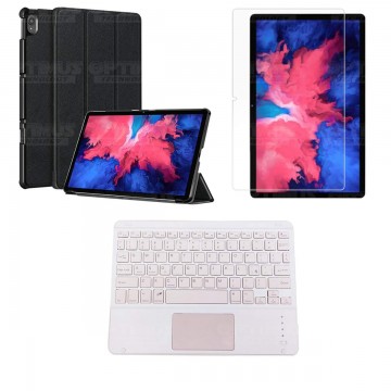 Kit Vidrio templado + Case Protector + Teclado con Mouse Touchpad Bluetooth Tablet Lenovo P11 2020 Tb-J606F OPTIMUS TECHNOLOGY™