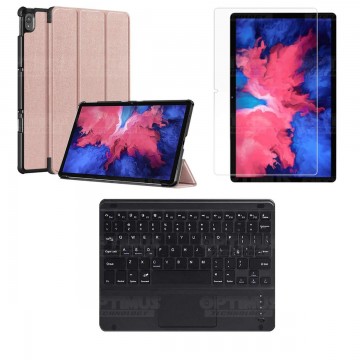 Kit Vidrio templado + Case Protector + Teclado con Mouse Touchpad Bluetooth Tablet Lenovo P11 2020 Tb-J606F OPTIMUS TECHNOLOGY™