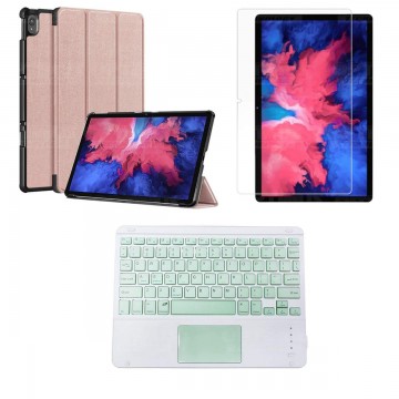 Kit Vidrio templado + Case Protector + Teclado con Mouse Touchpad Bluetooth Tablet Lenovo P11 2020 Tb-J606F OPTIMUS TECHNOLOGY™