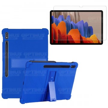 Kit Vidrio templado y Estuche Protector de goma antigolpes con soporte Tablet Samsung Galaxy Tab S7 Plus 12.4 Pulgadas OPTIMUS T