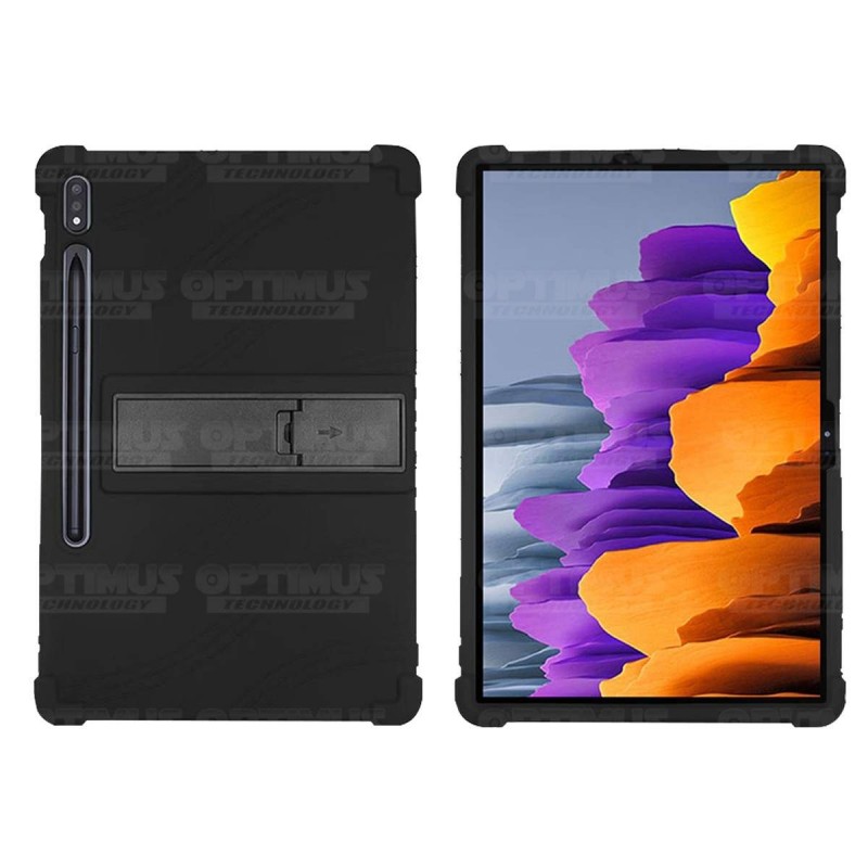 Kit Vidrio templado y Estuche Protector de goma antigolpes con soporte Tablet Samsung Galaxy Tab S7 Plus 12.4 Pulgadas OPTIMUS T
