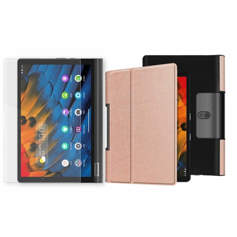 Kit Vidrio Templado y Estuche Case Acrílico y Sintético Lenovo Yoga Smart Tab Yt-x 705f OPTIMUS TECHNOLOGY™ - 1