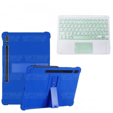 Kit Case Estuche Protector Antigolpes + Teclado Mouse Touchpad Bluetooth para Tablet Samsung Galaxy Tab S7 Plus 12.4 Pulgadas OP