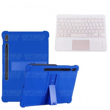 Kit Case Estuche Protector Antigolpes + Teclado Mouse Touchpad Bluetooth para Tablet Samsung Galaxy Tab S7 Plus 12.4 Pulgadas OP