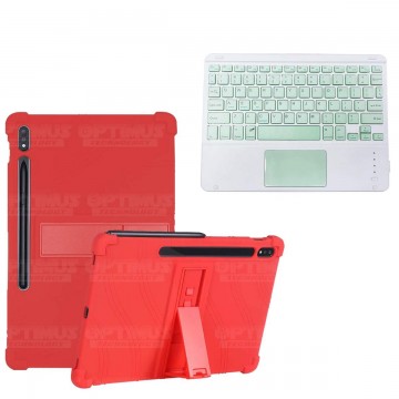 Kit Case Estuche Protector Antigolpes + Teclado Mouse Touchpad Bluetooth para Tablet Samsung Galaxy Tab S7 Plus 12.4 Pulgadas OP
