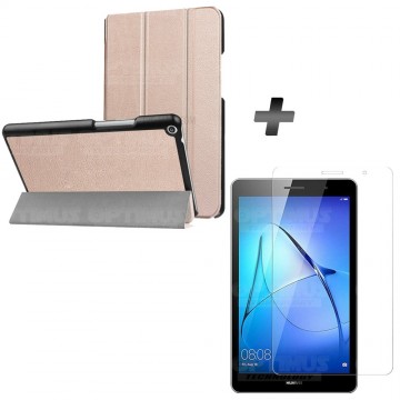 Kit Vidrio Templado y Estuche Case Acrílico y Sintético Tablet Huawei T3 8 KOB-W09 | OPTIMUS TECHNOLOGY™ | KT-VTP-EST-HW-T3-8 |