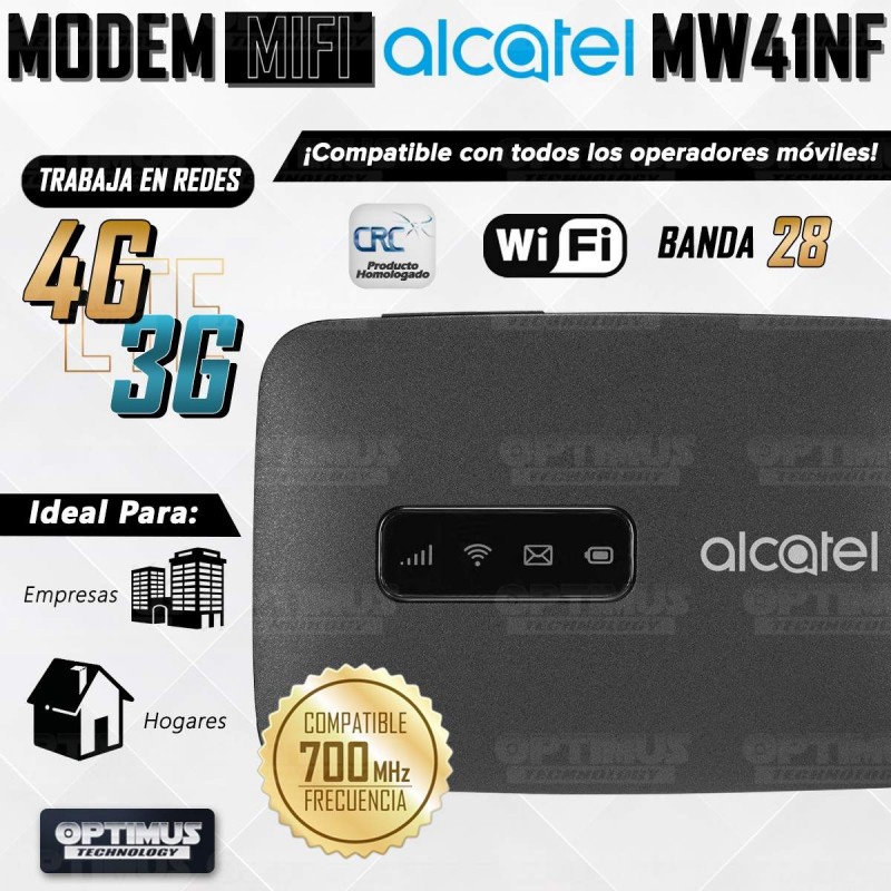 Modem Wifi Alcatel MW41NF Mifi 4GLTE Simcard Libre Todo Operador Frecuencia 700 Mhz | ALCATEL COLOMBIA | MW41NF | 4894461485591