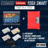 Kit Vidrio templado + Estuche Protector Goma + Teclado y Mouse Ratón Bluetooth para Tablet Lenovo Yoga Smart Tab Yt-x 705f OPTIM