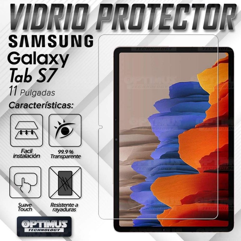 Vidrio Cristal Templado Protector Tablet Samsung Galaxy Tab S7 Wifi SM-T870NZK 11 Pulgadas OPTIMUS TECHNOLOGY™ - 3