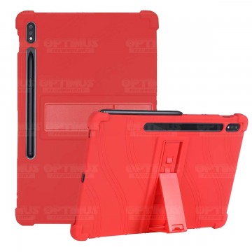 Kit Vidrio templado y Estuche Protector de goma antigolpes con soporte Tablet Samsung Galaxy Tab S7 Wifi SM-T870NZK 11 Pulgadas 