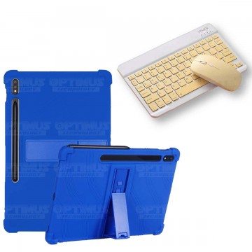 Kit Case Forro Protector Antigolpes + Teclado y Mouse Bluetooth para Tablet Samsung Galaxy Tab S7 SM-T870NZK 11 Pulgadas OPTIMUS