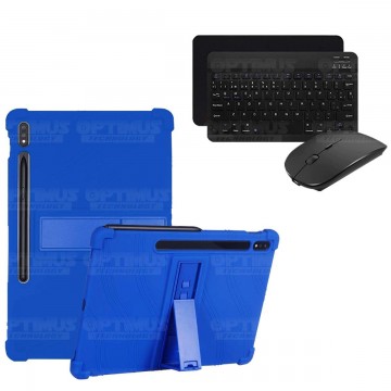 Kit Case Forro Protector Antigolpes + Teclado y Mouse Bluetooth para Tablet Samsung Galaxy Tab S7 SM-T870NZK 11 Pulgadas OPTIMUS