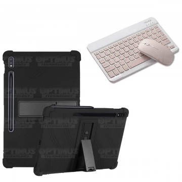 Kit Case Forro Protector Antigolpes + Teclado y Mouse Bluetooth para Tablet Samsung Galaxy Tab S7 SM-T870NZK 11 Pulgadas OPTIMUS
