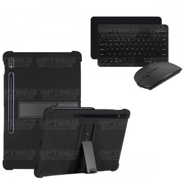 Kit Case Forro Protector Antigolpes + Teclado y Mouse Bluetooth para Tablet Samsung Galaxy Tab S7 SM-T870NZK 11 Pulgadas OPTIMUS