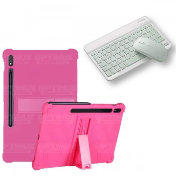 Kit Case Forro Protector Antigolpes + Teclado y Mouse Bluetooth para Tablet Samsung Galaxy Tab S7 SM-T870NZK 11 Pulgadas OPTIMUS