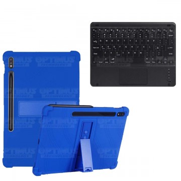 Kit Case Estuche Protector Antigolpes + Teclado Mouse Touchpad Bluetooth para Tablet Samsung Galaxy Tab S7 Wifi 11 Pulgadas OPTI