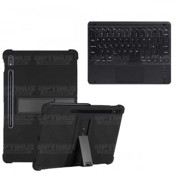 Kit Case Estuche Protector Antigolpes + Teclado Mouse Touchpad Bluetooth para Tablet Samsung Galaxy Tab S7 Wifi 11 Pulgadas OPTI