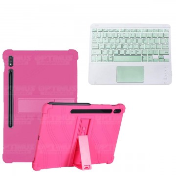 Kit Case Estuche Protector Antigolpes + Teclado Mouse Touchpad Bluetooth para Tablet Samsung Galaxy Tab S7 Wifi 11 Pulgadas OPTI