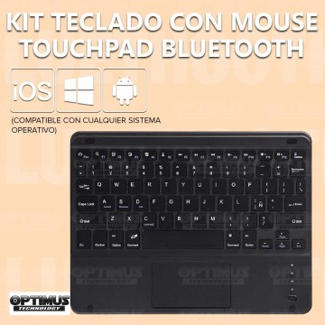 Kit Case Estuche Protector Antigolpes + Teclado Mouse Touchpad Bluetooth para Tablet Samsung Galaxy Tab S7 Wifi 11 Pulgadas OPTI