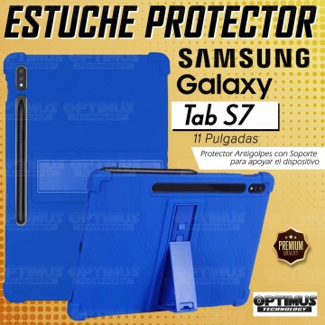 Kit Vidrio templado + Estuche Protector Goma + Teclado y Mouse Bluetooth para Tablet Samsung Galaxy Tab S7 Wifi 11 Pulgadas OPTI