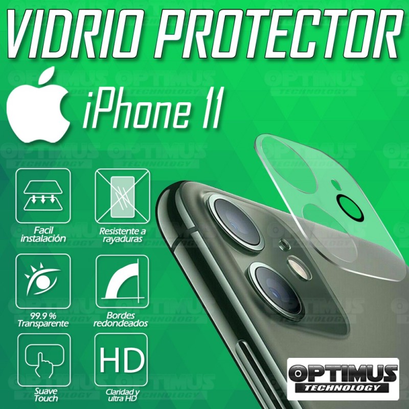 Vidrio Cristal Templado Protector de Camara para iPhone 11 | OPTIMUS TECHNOLOGY™ | VTP-APP-IPH-11 |